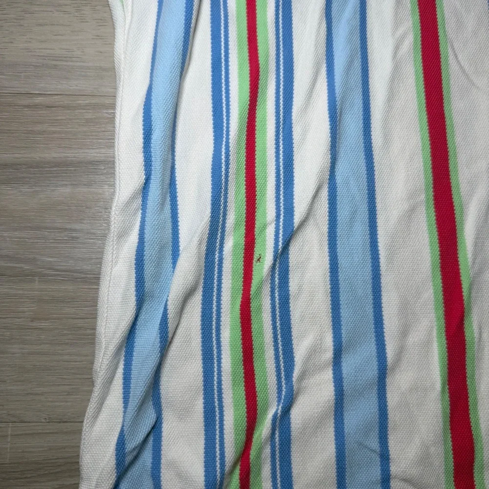 Vintage Made In USA Polo Ralph Lauren Striped Multicolor SL Polo Shirt ‎ Mens L
